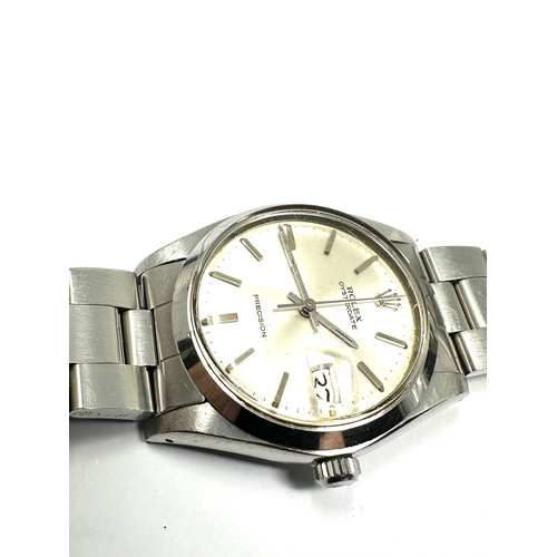 358 - Vintage Gents Rolex Oysterdate Precision s/steel wristwatch case measures approx 35mm overall good c... 