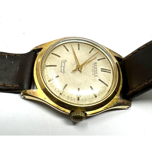 366 - Vintage Bernex Barracuda gents Swiss wristwatch the watch is ticking