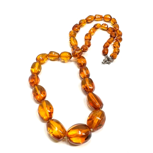 317 - Vintage amber bead necklace weight 28g