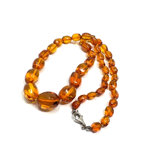 317 - Vintage amber bead necklace weight 28g