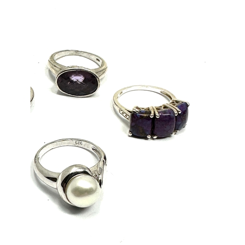 298 - 4 silver gem set rings