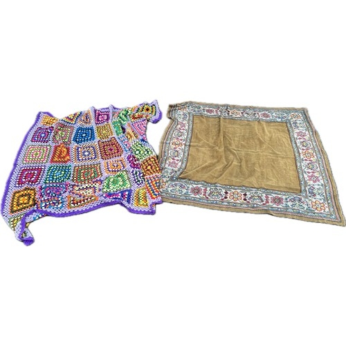 613 - Two vintage blankets, largest measures approximately 58 inches by 60 inches