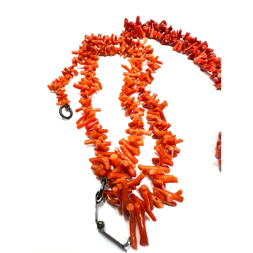 319 - 2 vintage branch coral necklaces weight 64g