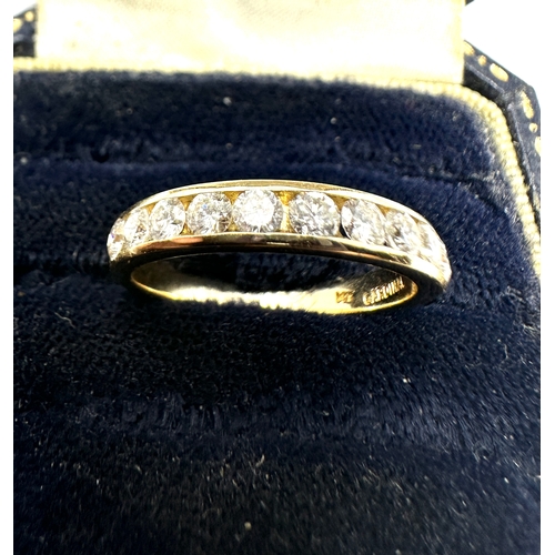 137 - 14ct gold Diamond half eternity ring named inside Cardinal weight 2.6g