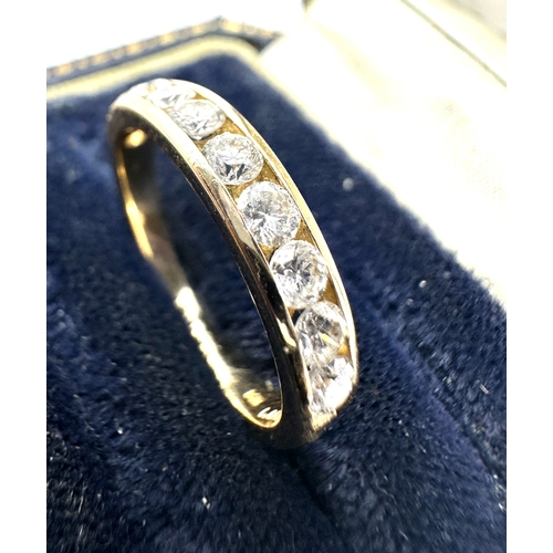 137 - 14ct gold Diamond half eternity ring named inside Cardinal weight 2.6g