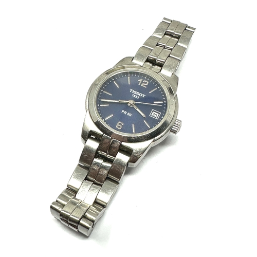 372 - Tissot 1853 Ladies PR 50  S / steel With Blue Dial wristwatch the watch is ticking