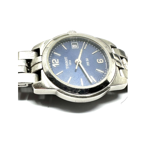 372 - Tissot 1853 Ladies PR 50  S / steel With Blue Dial wristwatch the watch is ticking