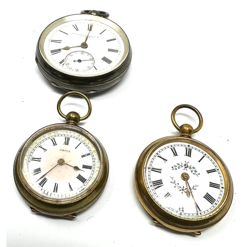 347 - 4 vintage pocket watches includes silver cased stewart dawson open face watch & 2 fob watches etc