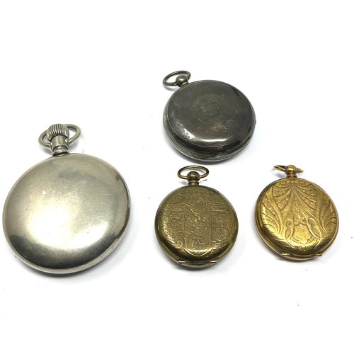 347 - 4 vintage pocket watches includes silver cased stewart dawson open face watch & 2 fob watches etc