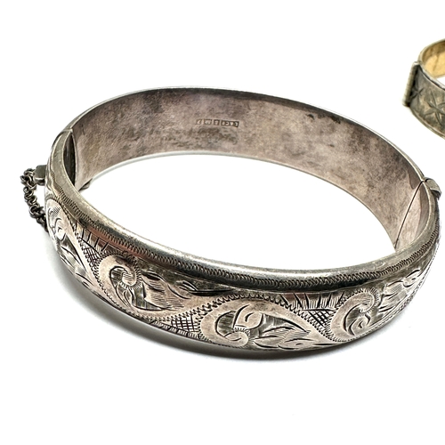 307 - 3 vintage silver bangles weight 62g