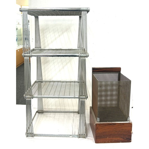 314 - Designer waste paper bin and three tier deco shelving unit, unit measures approximately Height 34 in... 