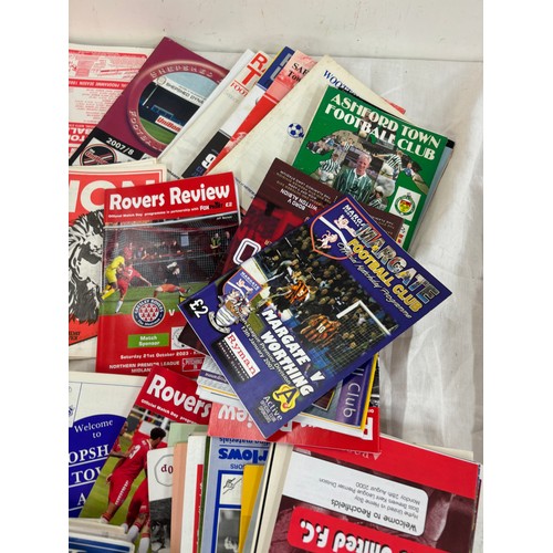 189 - Large selection of vintage and later football programmes includes Rovers Review, Ashford town etc