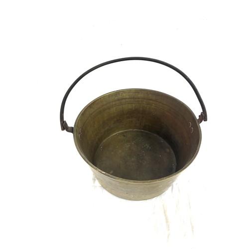 260 - Vintage brass jam pan, measures approximately 24 inches tall 24 inches diameter