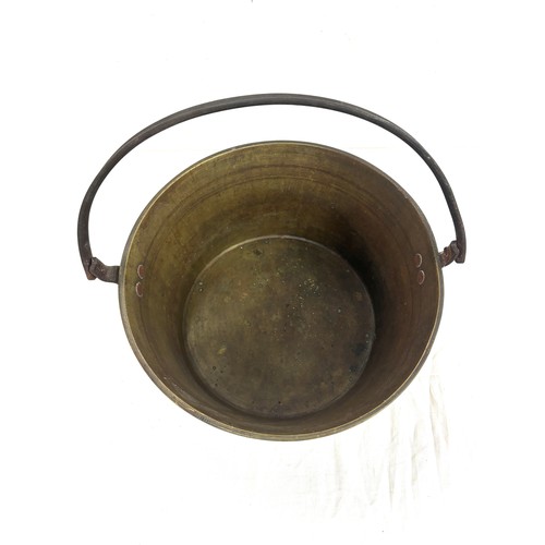 260 - Vintage brass jam pan, measures approximately 24 inches tall 24 inches diameter