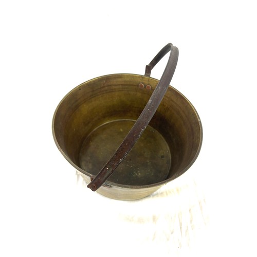 260 - Vintage brass jam pan, measures approximately 24 inches tall 24 inches diameter