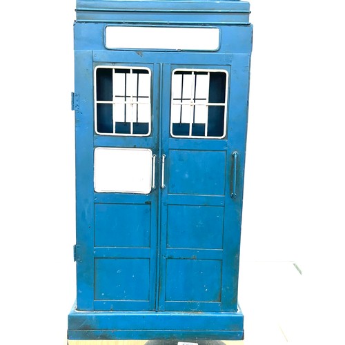 278 - Vintage tin police box storage ornament, approximate measurements Height 19 inches, Width 10 inches,... 