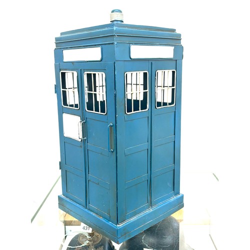 278 - Vintage tin police box storage ornament, approximate measurements Height 19 inches, Width 10 inches,... 