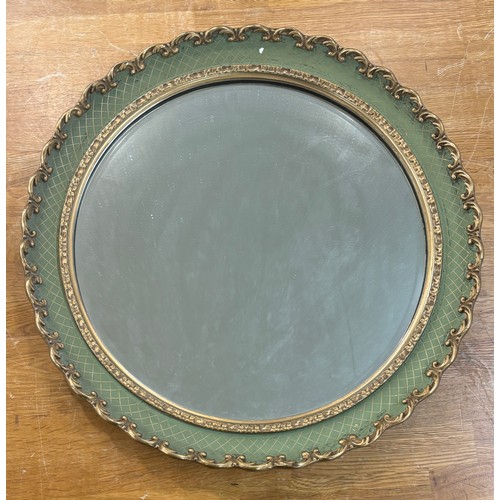 353 - Vintage gilt framed mirror diameter approximately 17 inches