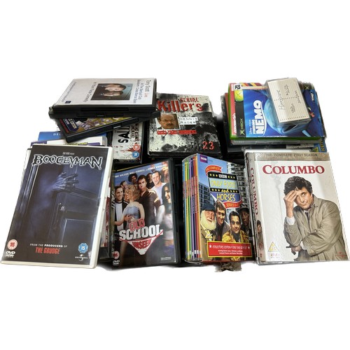 253 - Large selection of assorted DVDS and CDS to include various genres and artists