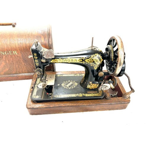 226 - Vintage cased singer sewing machine - untested