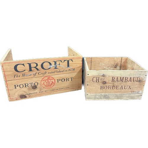 242 - Two wooden advertising crates largest measures approximately 9 inches tall x 16 wide