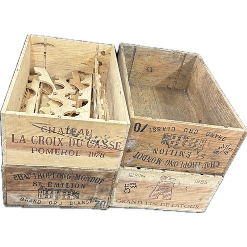 209 - Four wooden advertising crates each measure approximately 13 inches wide x 20 deep and 7 tall