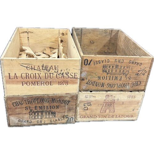 209 - Four wooden advertising crates each measure approximately 13 inches wide x 20 deep and 7 tall