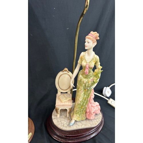 272 - Two vintage art deco style lady lamps one with shade overall height approx 25 inches