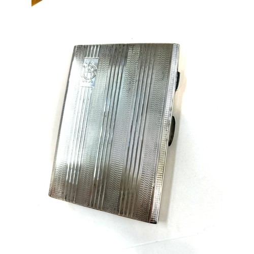 376 - Hallmarked vintage silver cigarette case, total weight 214 grams