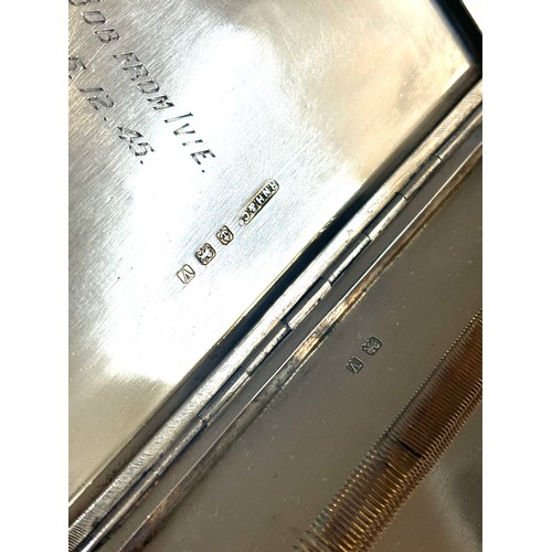 376 - Hallmarked vintage silver cigarette case, total weight 214 grams