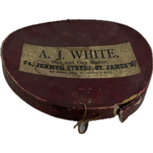 19 - Antique A.J.White collapsible top hat in an original A.J White hat box