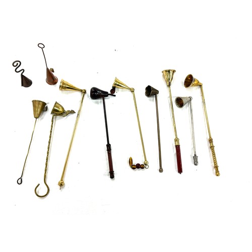 98 - Selection of brass candles snuffers