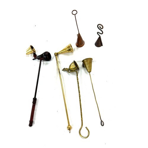 98 - Selection of brass candles snuffers