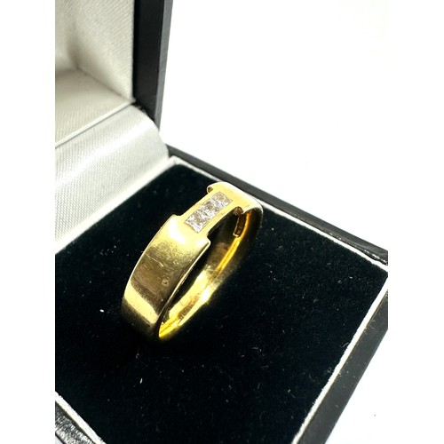 193 - 18ct gold diamond band ring weight 6.14g