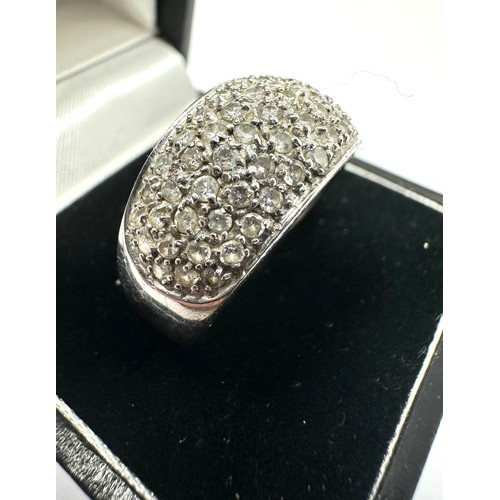 192 - 9ct white gold diamond ring est 1 ct diamonds  weight 4.3g