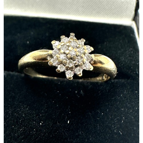 183 - 9ct gold diamond ring weight 2.1g