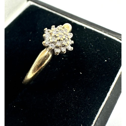 183 - 9ct gold diamond ring weight 2.1g