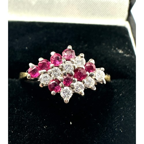 186 - 18ct gold ruby & diamnd ring weight 2.9g