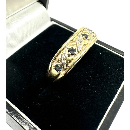 171 - 9ct gold diamond ring & sapphire ring weight 2.9g