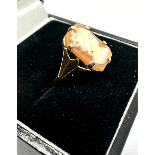 163 - Vintage 9ct gold cameo ring weight 1.6g