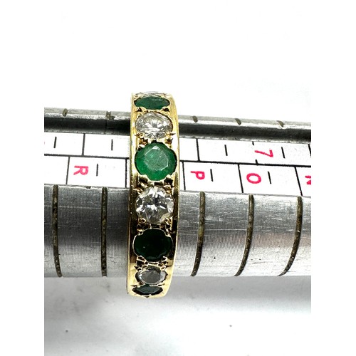 172 - 18ct gold diamond & emerald ring weight 3.5g