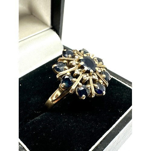 160 - 9ct gold sapphire & diamond ring weight 4g