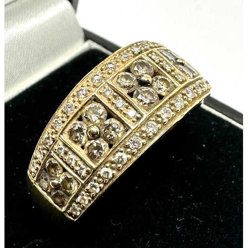 156 - 14ct gold diamond ring est 1ct diamonds weight 8.3g