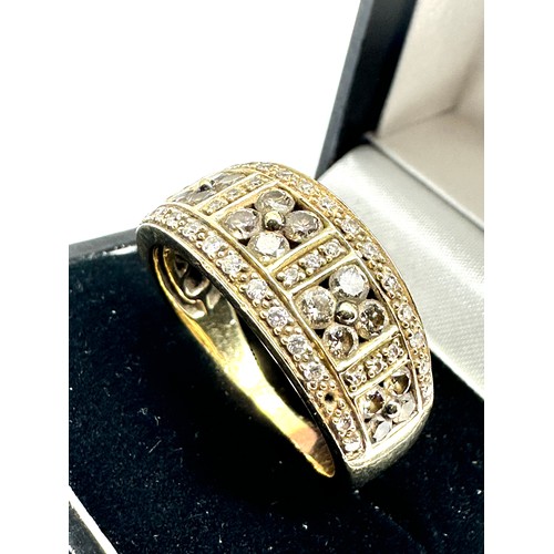 156 - 14ct gold diamond ring est 1ct diamonds weight 8.3g