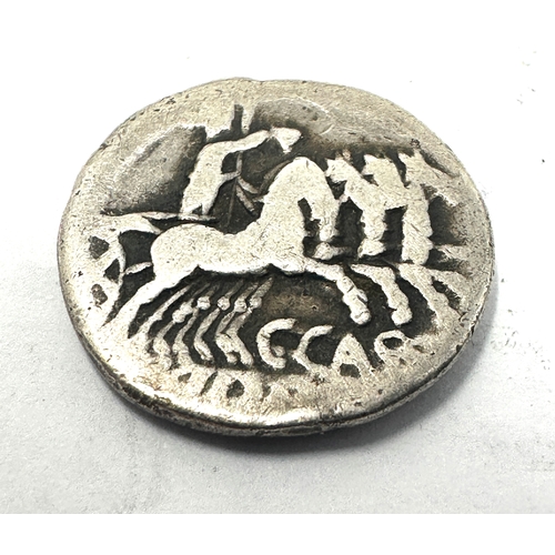 464 - Roman silver coin measures approx 17mm dia weight 3.56g