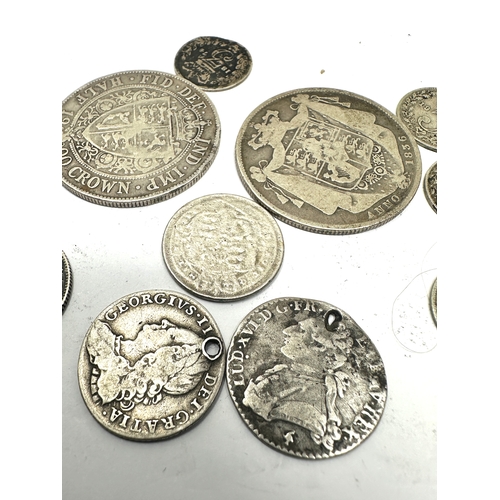 470 - selection of antique silver coins includes half crowns to 3d  coins weight 47g