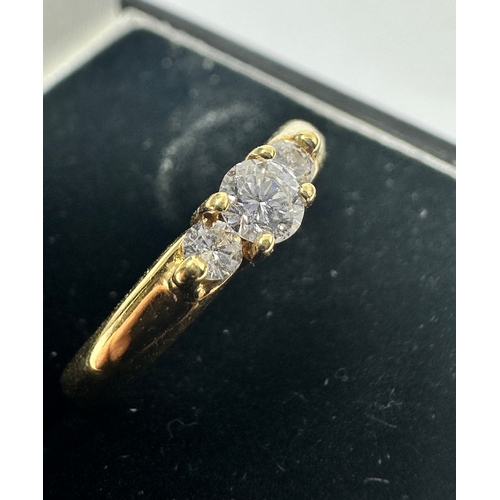 104 - 18ct gold diamond ring weight 3.1g