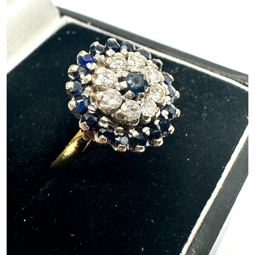 120 - 18ct gold diamond & sapphire ring weight 5.5g