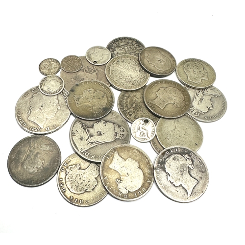 362 - Selection of silver pre 1920 coins inc victorian georgian crowns half crowns etc weight 268g