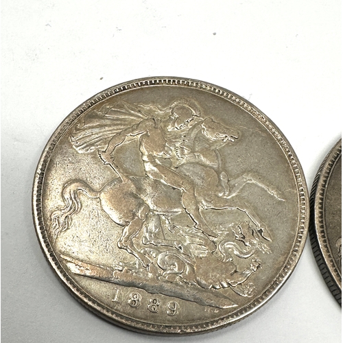 364 - 2 victorian silver crowns